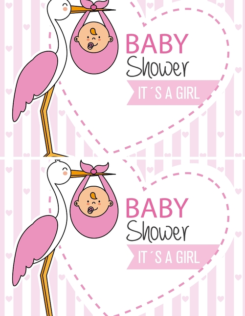 Baby Shower It's a Girl: Baby Shower Guest Book Sign In, Free Layout To Use as you wish for Names & 
