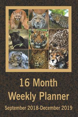  16 Month Weekly Planner September 2018-December 2019: Daily Weekly Monthly Organizer Schedule, 70 Pages, Leopard Wildcats Bigcats