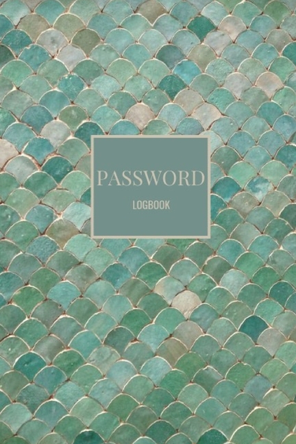 Password Logbook: Dark Green Gold Palms Email Password Organizer with Alphabetical Tabs, Password Ke