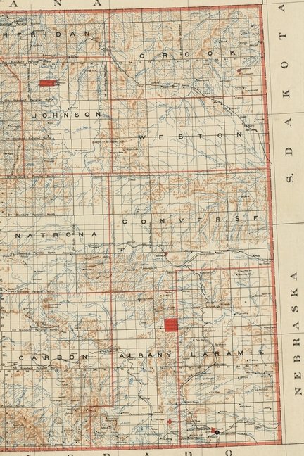 1892 Map of Wyoming - a Poetose Notebook / Journal / Diary (50 Pages/25 Sheets)