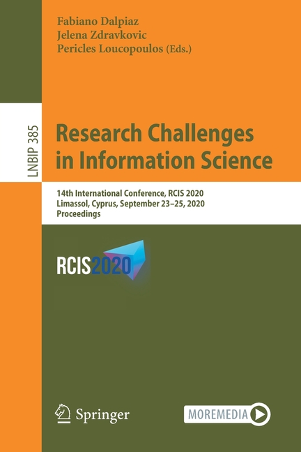 Research Challenges in Information Science: 14th International Conference, Rcis 2020, Limassol, Cypr