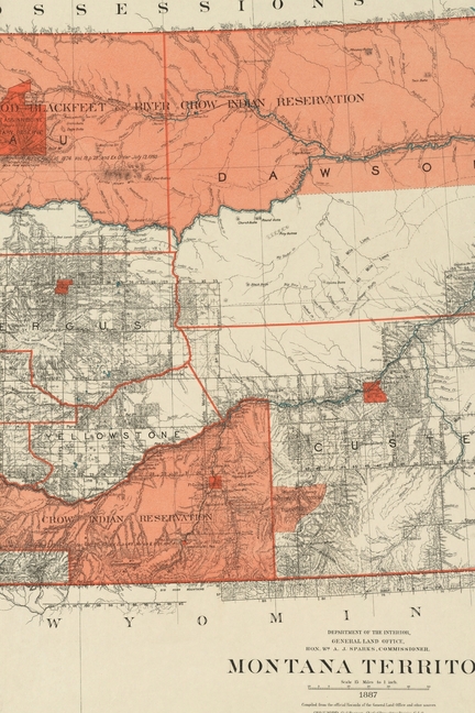 1887 Map of Montana - a Poetose Notebook / Journal / Diary (50 Pages/25 Sheets)