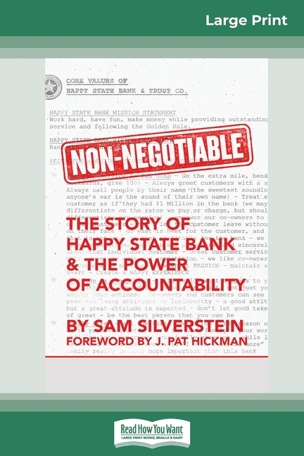 Non-Negotiable: The Story of Happy State Bank & The Power of Accountability (16pt Large Print Editio