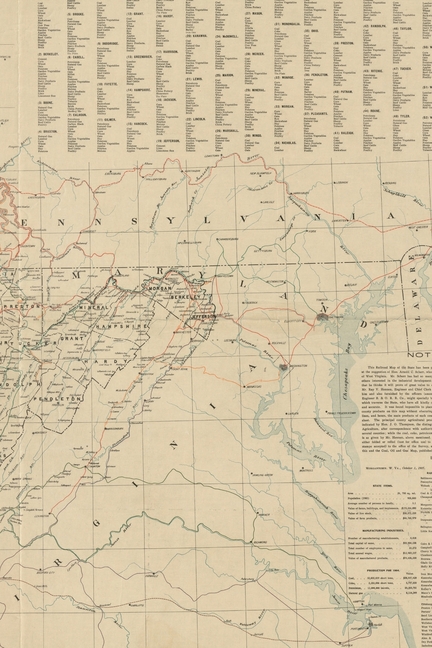 1905 Map of West Virginia Showing Railroads and County Products - a Poetose Notebook / Journal / Dia